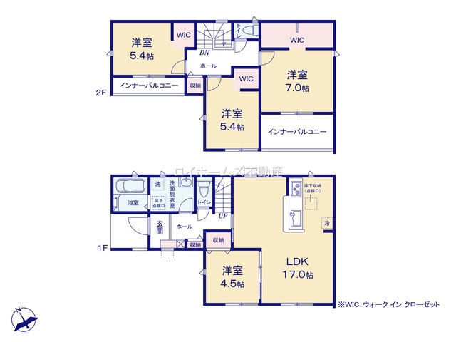【間取り】 | あま市七宝町鷹居３丁目110-1『仲介料無料』新築戸建て | 7号棟