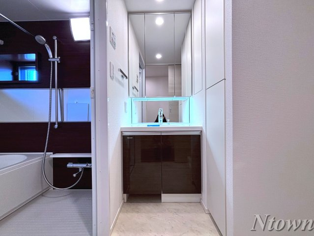 【独立洗面台】 | エステムプラザ名古屋D.C.2027 | 朝の支度にも助かる、独立の洗髪洗面化粧台