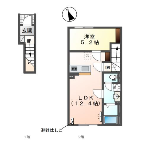 仮）日野市豊田アパート新築工事の間取り
