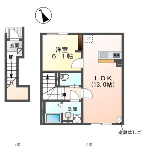 仮）日野市豊田アパート新築工事の間取り