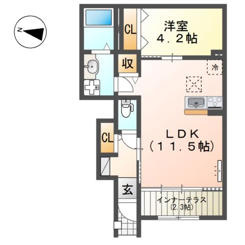 ブラン　メゾンⅢの間取り