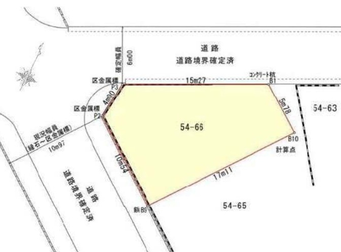 世田谷区深沢　建築条件なし売地の土地図