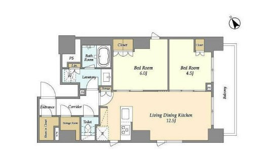 台東区蔵前１丁目の賃貸マンションの間取り