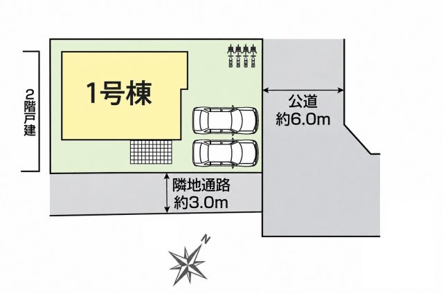仲介手数料無料　伊奈町内宿台１丁目35　新築戸建　全１棟の区画図