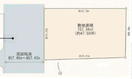世田谷区奥沢　建築条件なし売地の土地図