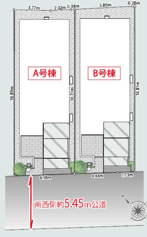 豊島区長崎　新築戸建B号棟の区画図