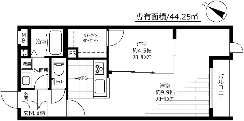 シャンブル向丘の間取り