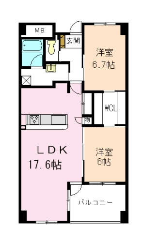 ヒルズ大清水Ｅの間取り