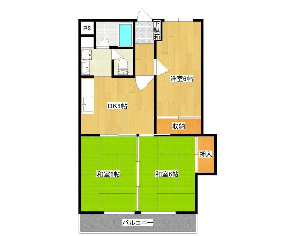 【間取り】 | 大産室見マンション