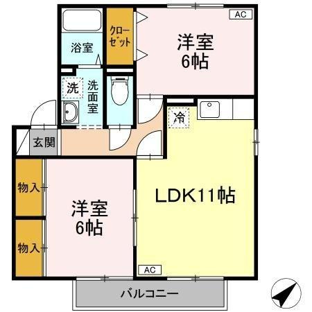 【間取り】 | プリムローズ３　Ｃ棟