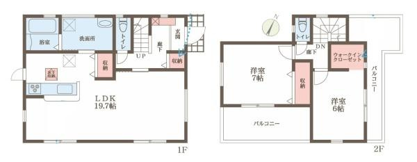 リーブルガーデン学園朝日元町 ／新築一戸建の間取り