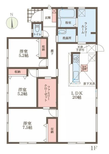 リーブルガーデン六条 ２号棟 ／新築一戸建の間取り