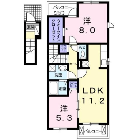 カ－サデル　フィオ－レの間取り