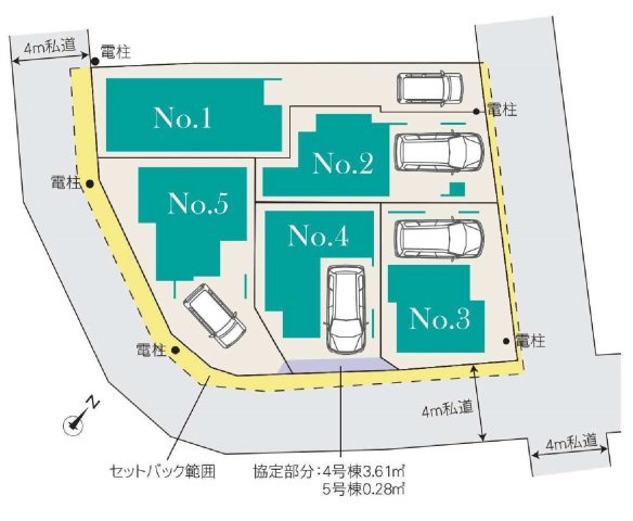 【横浜市磯子区丸山1丁目19-6全5棟新築戸建て】★仲介手数料無料★（滝頭小学校・岡村中学校）の区画図