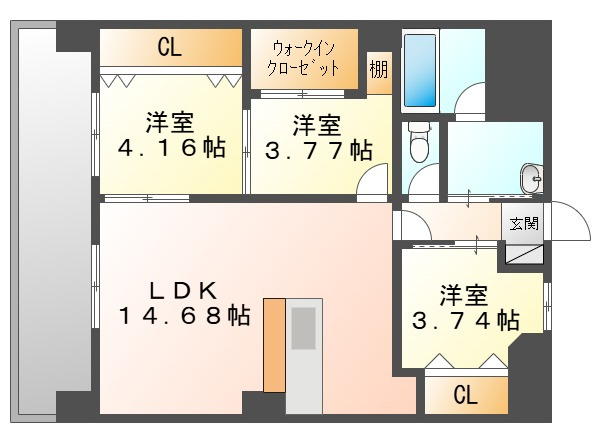 Ｓｑｕａｒｅ　ＧＡＲＤＥＮ　ＮＩＳＨＩＳＨＩＭＡＤＡの間取り