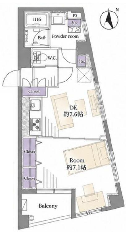 トーカン上野北キャステールの間取り|最上階・11階部分・南東角部屋住戸につきまして日当たり・通風・眺望良好