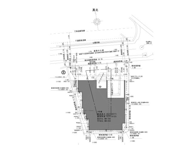 福岡市博多区三筑2丁目第1-2棟（1号棟）の区画図|配置図（1号棟）