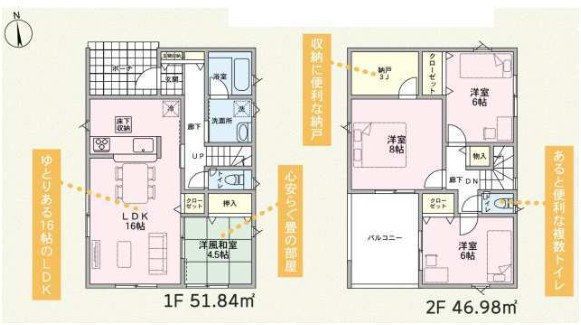 玉村町川井　第2（全2棟）2号棟の間取り