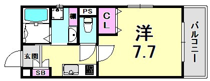 HCフラッツ三宮東の間取り