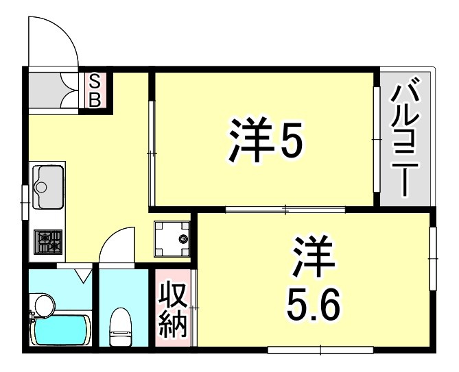レオパレスアムールの間取り