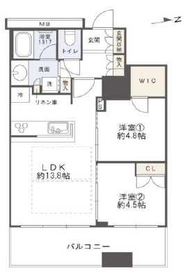 プレサンスレジェンド堺筋本町タワーの間取り
