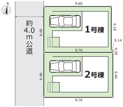 【区画図】 | 平塚市平塚２丁目　全２棟　新築住宅