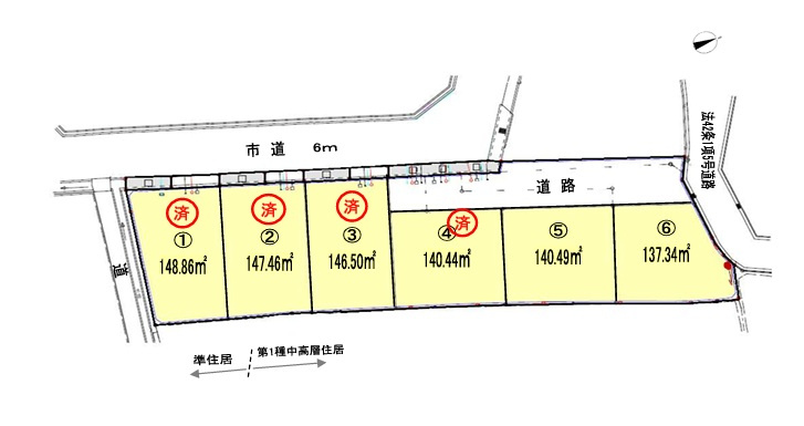 加古川市加古川町友沢　　　売土地の区画図