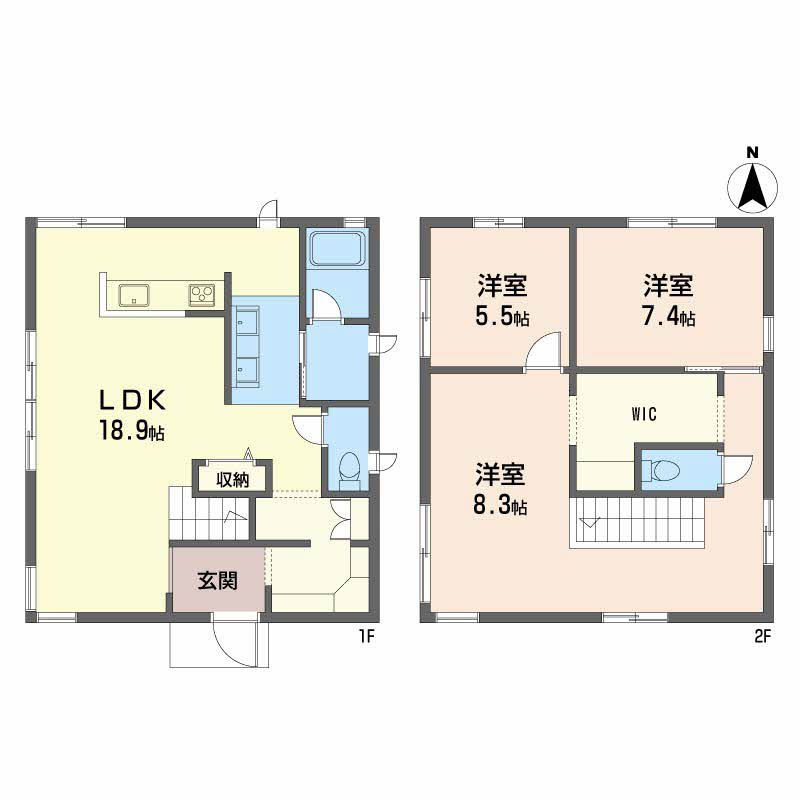ふじと台戸建ての間取り