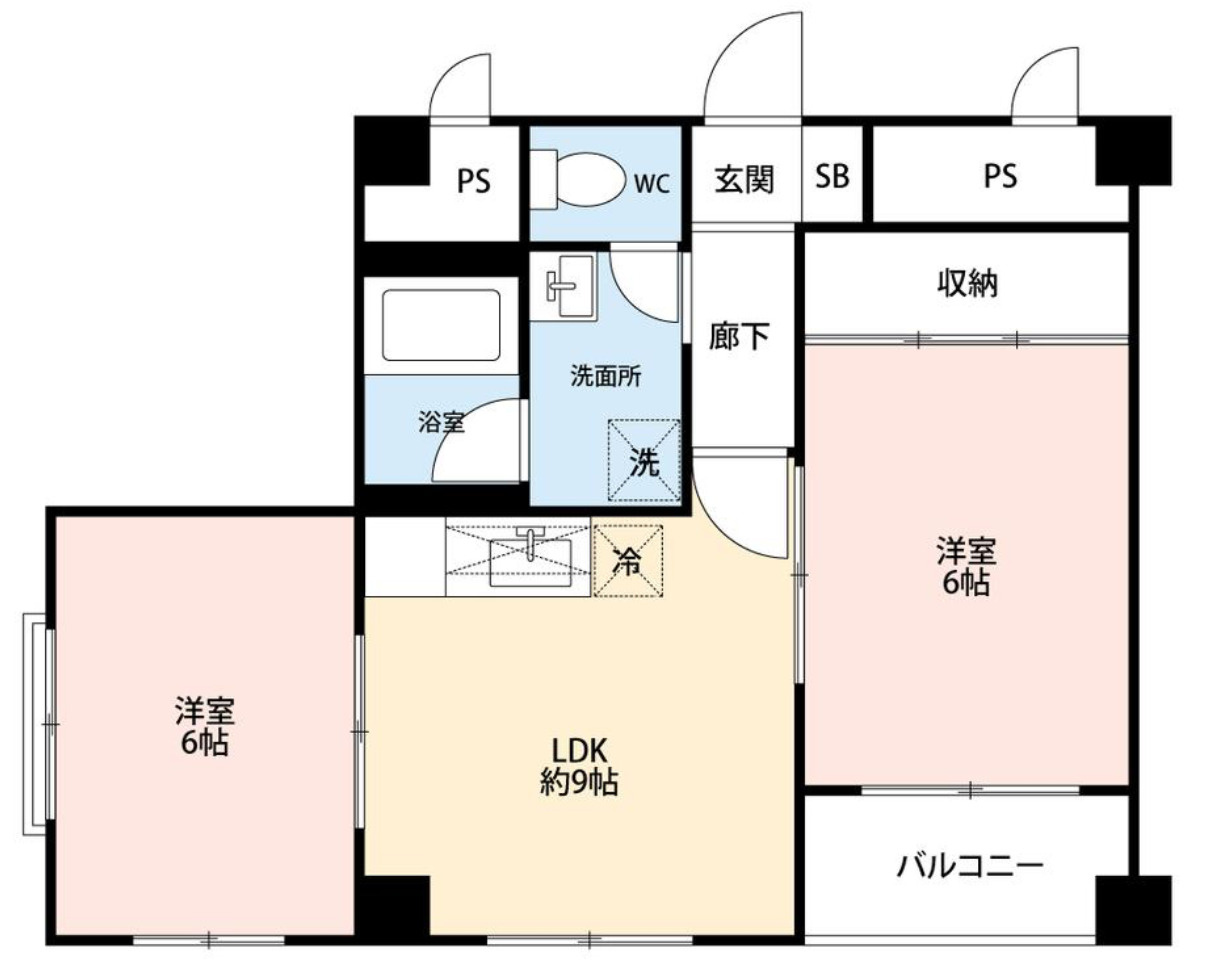 萩藤ハイツの間取り