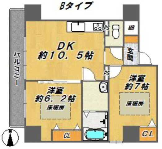 プレスト博労町の間取り