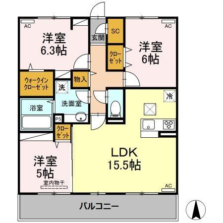 ウエストヴィレッジⅣの間取り