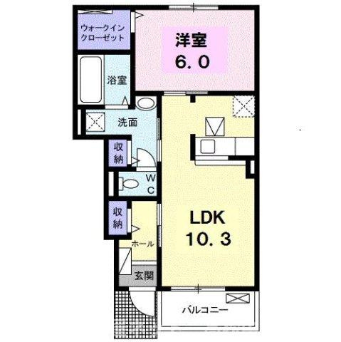 【間取り】 | カサ　デル　ソル　Ｂ