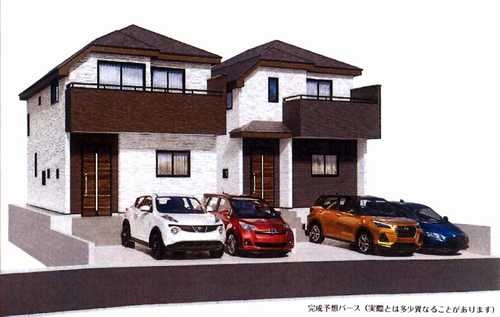 藤沢市善行坂１丁目　新築戸建全2棟　A号棟の外観パース