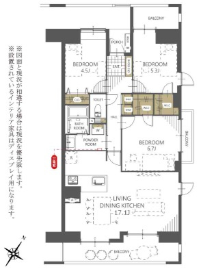 都島リバーシティ弐弐号棟の間取り
