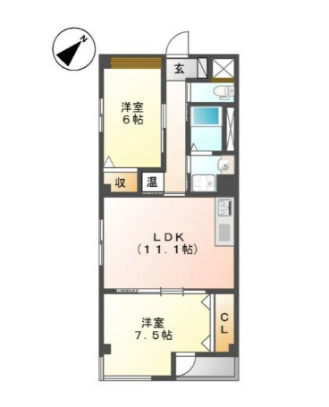 稲城市百村の賃貸マンションの間取り