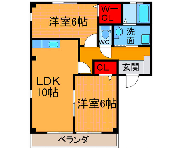 フォブールタウン須崎Aの間取り