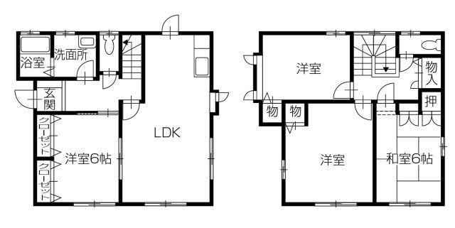 北島町高房戸建の間取り