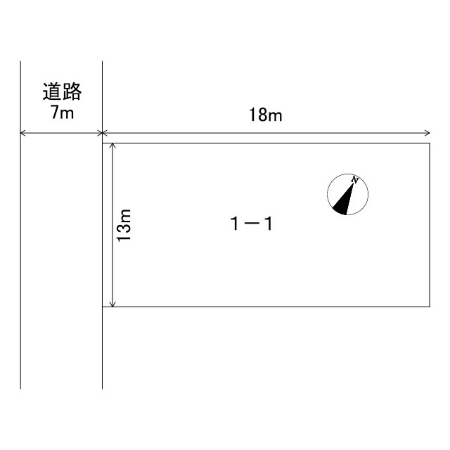 網走市北9条西5丁目1－1の土地図