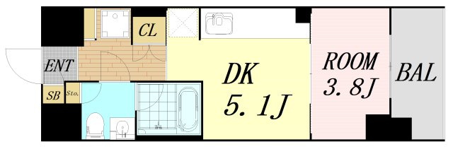 ジオエント上新庄　仲介手数料無料の間取り