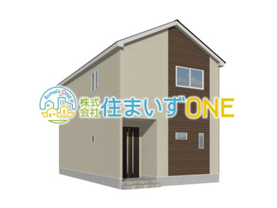 【外観パース】 | 【新築分譲住宅　～クレイドルガーデン～】天童市柏木町　第7　☆全2棟☆ | ☆1号棟☆
3ＬＤＫ
駐車3台以上可◎
周辺環境に溶け込みやすいシンプルなデザインが魅力です！