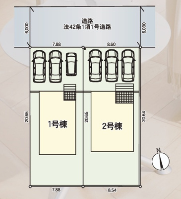 【区画図】 | 【新築分譲住宅　～クレイドルガーデン～】天童市柏木町　第7　☆全2棟☆ | 全2区画の分譲住宅です♪