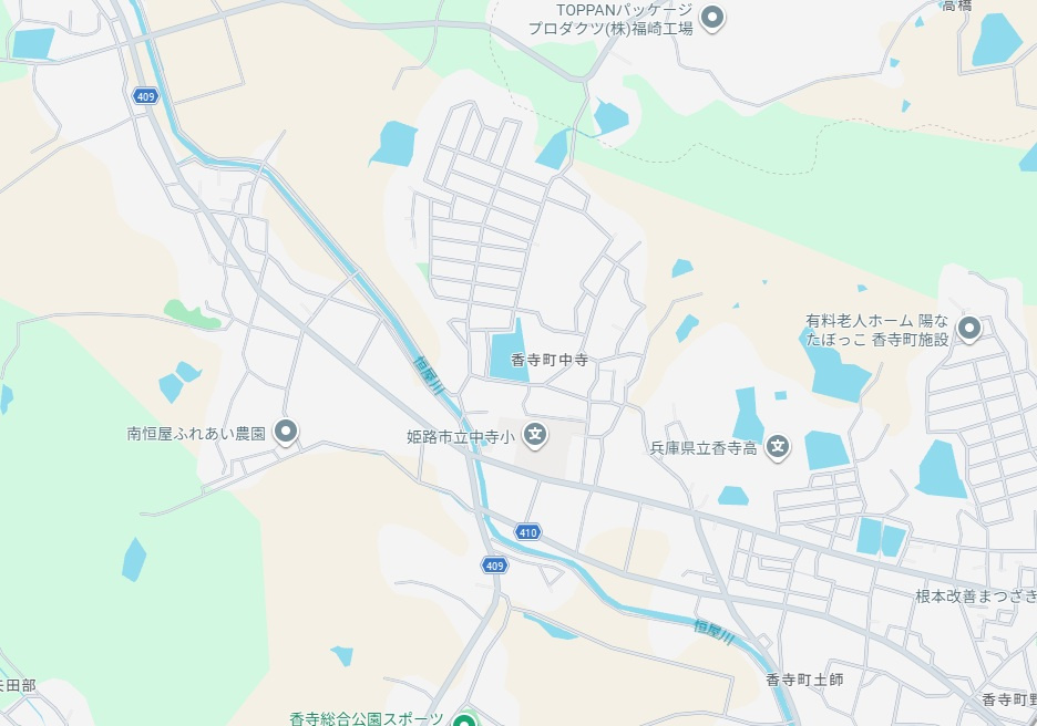 姫路市香寺町恒屋　　　中古戸建の地図