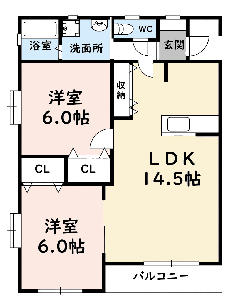 クレイコート横山　　刈谷市近郊の賃貸ならクラスホーム刈谷店の間取り