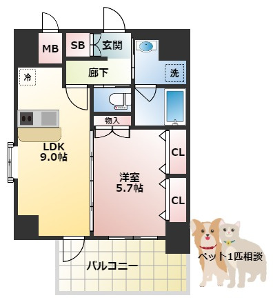 スプランディッド江坂駅前の間取り