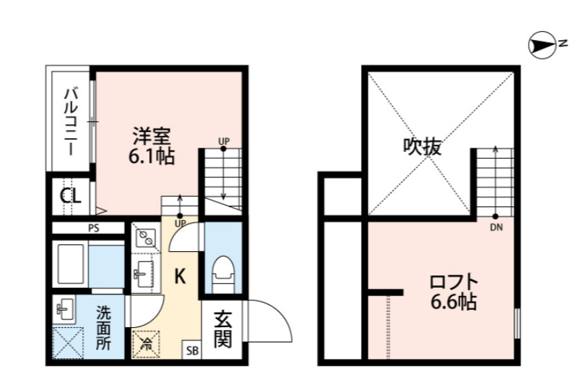 熊本市中央区坪井５丁目のアパートの間取り