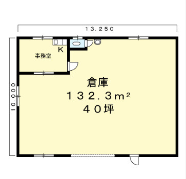 相模原市中央区田名の倉庫の間取り