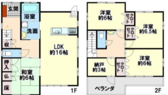 姫路市香寺町恒屋の中古一戸建の間取り