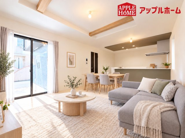 さいたま市見沼区蓮沼9期の居間・リビング|大きな窓のあるリビングは、陽光あふれる明るい空間です。居心地良く、ご家族皆がゆったり寛げる憩いの空間となりそうです。
※家具はCGです