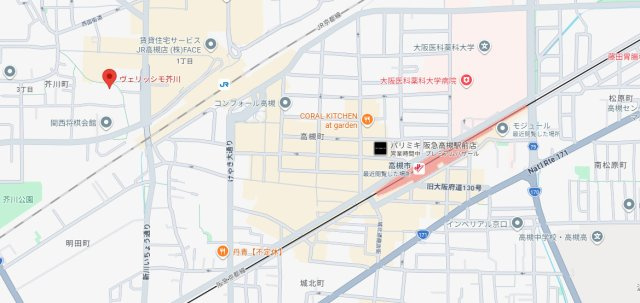 ヴェリッシモ芥川の地図