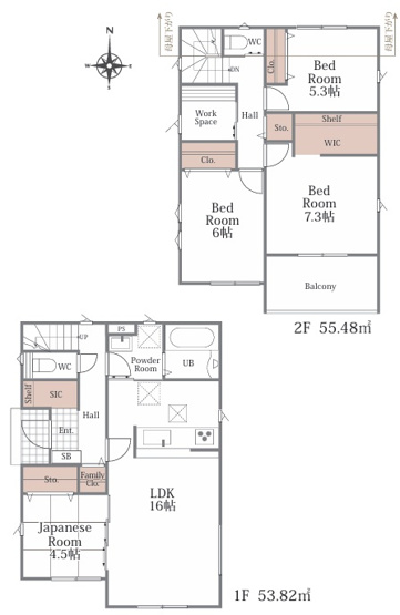 【間取り】 | 【新築分譲住宅～GRAFARE～】山形市鈴川町　2期　全３棟 | (1号棟)、価格3280万円、4LDK、土地面積155.71㎡、建物面積109.3㎡ 